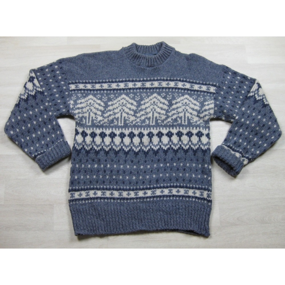 Vintage 70s Scandia 100% Wool Sweater Men's (L)‎ Fair isle Made in Denmark